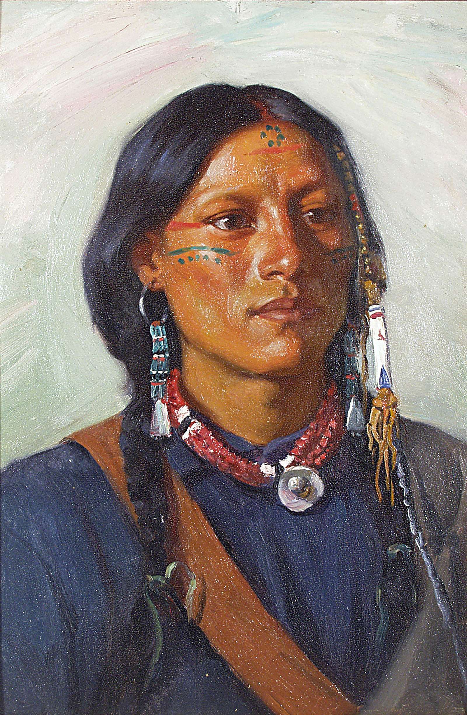 Young Grass (Mo-Nah-Se-Ta) [Untitled (Taos man with cross chest leather belt)]